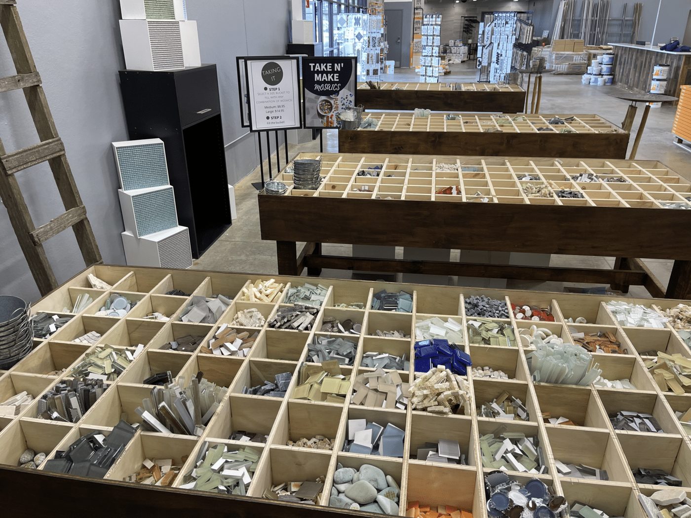 Thousands of floor, wall and mosaic tiles in our Rogers showroom.